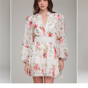 Avec Les Filles Floral Long Sleeve Dress